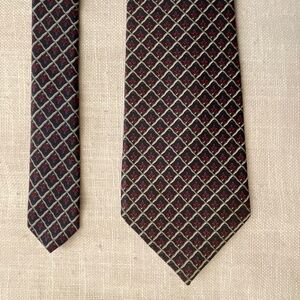 Christian Dior Geometric Print SILK Tie Vintage Made in U.S.A.